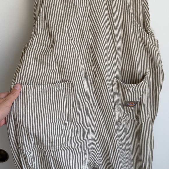 Dickies tan and White Striped Overalls - Picture 4 of 4